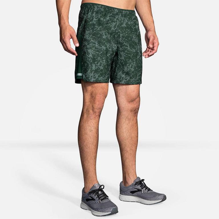 Brooks Sherpa 7 2-In-1 - Mens Running Shorts - Green (81906RUYZ)